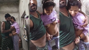 Horny Desi Wife Handjob and Standing Fucking