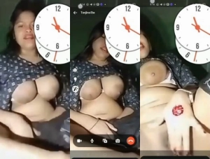 Horny Desi Girl Shows big Boobs and Fingering